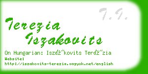 terezia iszakovits business card